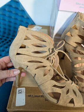 Christian siriano tan heels